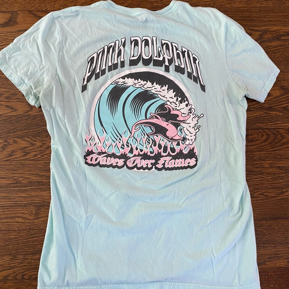 Pink Dolphin shirt, mint, size medium